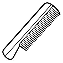 Minimalist Comb Line Art Vector on White Background