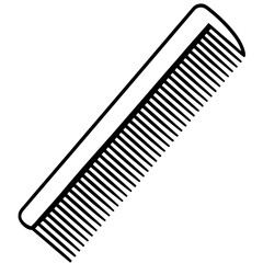 Minimalist Comb Line Art Vector on White Background