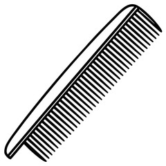Minimalist Comb Line Art Vector on White Background