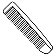 Minimalist Comb Line Art Vector on White Background
