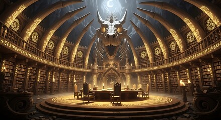 Obraz premium Epic fantasy throne room grand interior