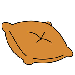 simple orange pillow vector illustration
