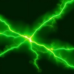 Intense green plasma lightning electric storm