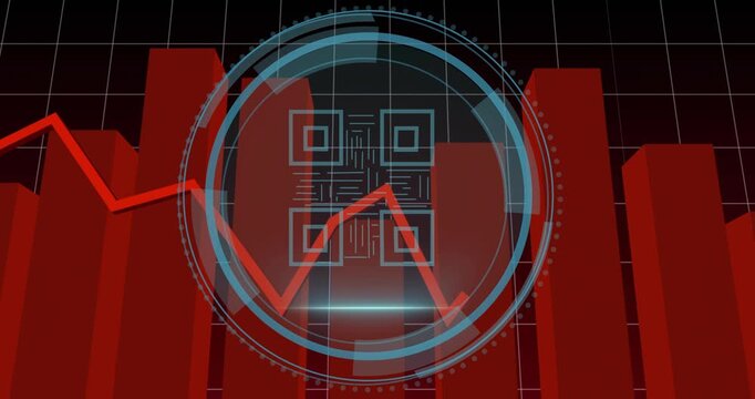 Opening Cyber Security starting bars rising HUD scanning QR emerging graph sweeping security scan