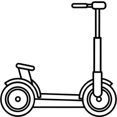 Minimalist Segway Line Art Vector Illustration on White Background
