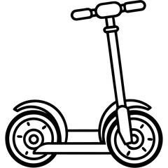 Minimalist Segway Line Art Vector Illustration on White Background