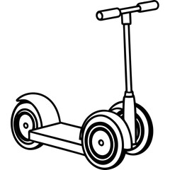 Minimalist Segway Line Art Vector Illustration on White Background