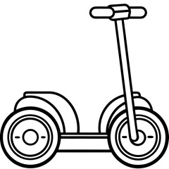 Minimalist Segway Line Art Vector Illustration on White Background
