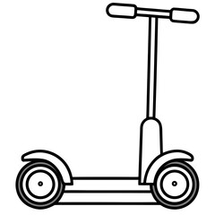 Minimalist Segway Line Art Vector Illustration on White Background
