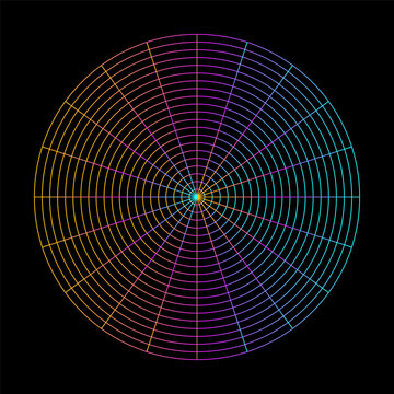 Fading gradient radial grid with concentric circles creating a futuristic and technical visual effect