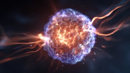 Dynamic energy burst abstract science digital art cosmic environment close-up viewpoint particle concept