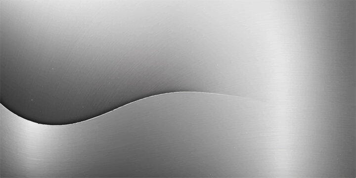 Brushed stainless steel plate texture in silver and grey with a light metallic industrial pattern background