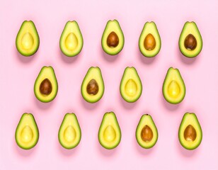 avocado on a pink background