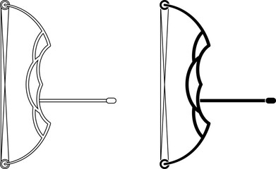 side view compound bow icon set
