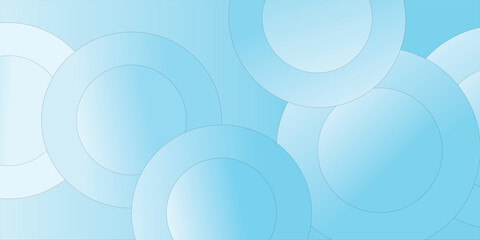 Minimalist banner background, pastel colorful, Light Blue gradations. Circle effect style geometric, abstract background. Vector EPS 10