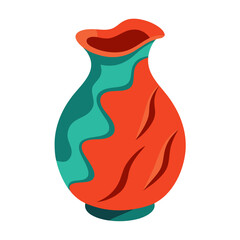A beautifully imperfect biomorphic ceramic vase in a bold, matte color against a vast white background. Embodies wabi-sabi, modern product design, and artisanal branding.