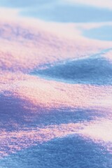 Soft, pastel-hued snow surface.  Blends of pale pink and blue