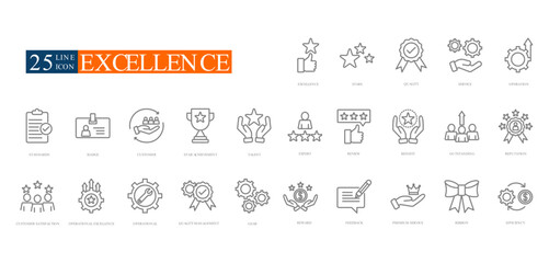 excellence outline icon sheet