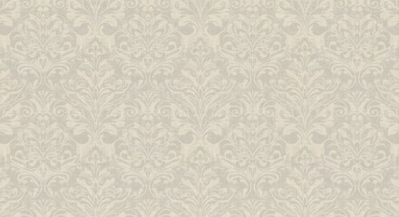 Old -looking and worn vintage wallpaper damask and flower pattern