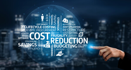 Visual representation showcasing key concepts of cost reduction and budgeting in a contemporary business environment, emphasizing financial efficiency and strategic planning. Tessel