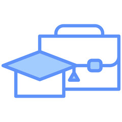 Internship Outline Blue Color Icon