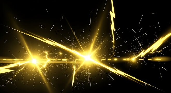 Energetic light streaks on black background evoking power and technology concepts
