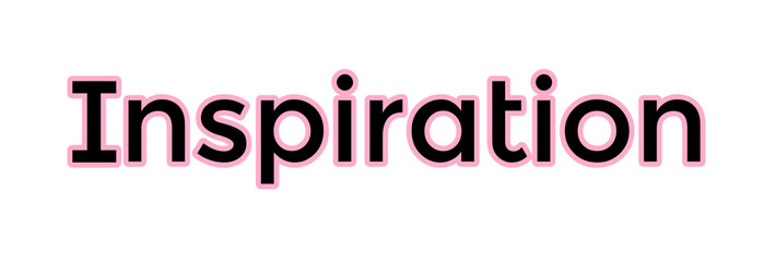 Inspiration Text in Bold Black Sans-Serif Font With Pink Shadow Effect, Ideal for Creative Graphics, Motivational Themes, or Personal Development Design Assets