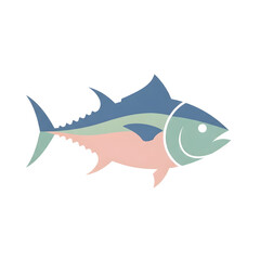Obraz premium Fish Icon Graphic with Aquatic Colors on White Background