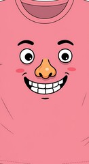 Playful pink shirt with cartoon face a whimsical and fun fashion statement for kids