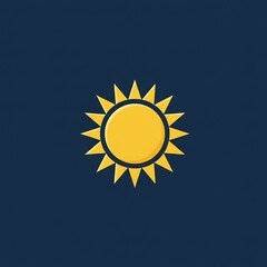 Radiant sun illustration against a deep blue background perfect for summer designs