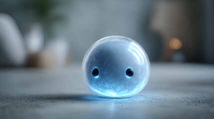 Cute Futuristic Robot | Minimalist AI Companion | Glowing Smart Device