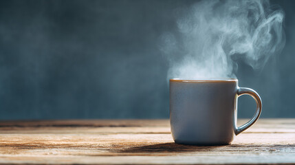  Steaming Coffee Cup | Morning Coffee Ritual | Hot Beverage on Wooden Table
