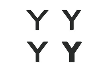 Letter Y logo vector set. Minimalist icon mark design template. Modern Y typography collection for branding. Alphabet initial symbol for corporate identity. Font element.