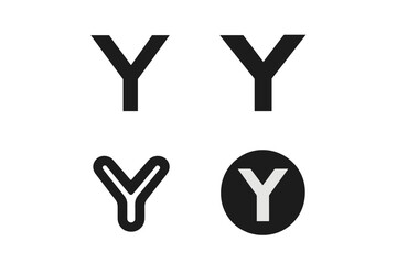 Letter Y logo design set. Minimalist and modern Y monogram collection. Icon mark templates for corporate branding. Vector graphic alphabet symbol for business identity.