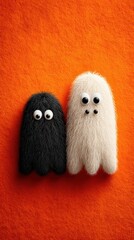 Obraz premium Cute fuzzy creatures on colorful background