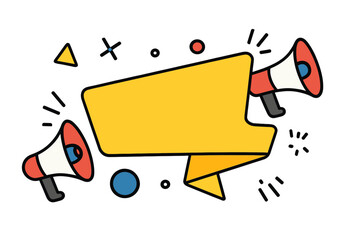 We're hiring banner with megaphones. Job vacancy announcement. Join our team. Recruitment and employment concept. Looking for employees. Career opportunity and job offering.