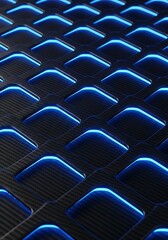 Illuminated geometric pattern with blue light accents forming a futuristic grid  creating a dynamic visual experience