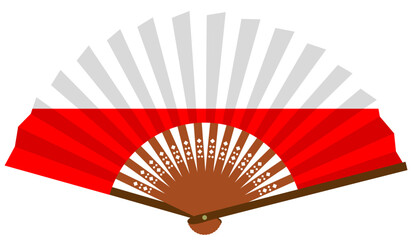 中央ヨーロッパ　ポーランド　和風　国旗　扇子