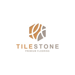 Tile stone and flooring logo design vector illustration