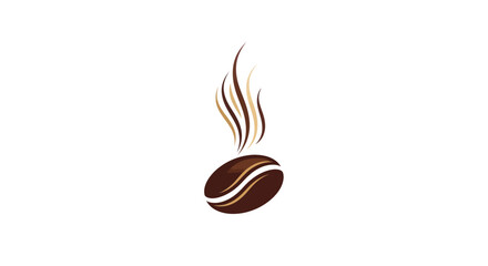 Coffee bean with steam rising up, perfect for coffee shop logo design.