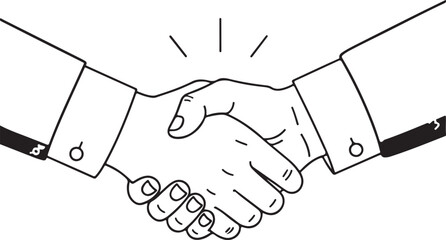 Two Hands Shaking in Agreement on White Background Keywords: handshake, business, agreement