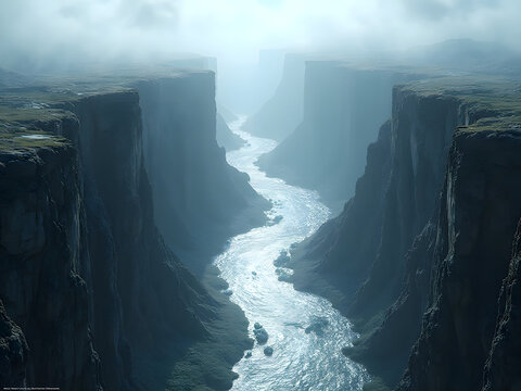 Canyon with Silver River