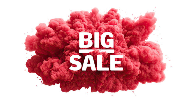 A red burst with the words bid sale shows black Friday promotional discount announcement graphic isolated on white background