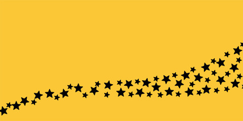 A silhouette illustration of a star on a yellow background. Free copyspace design for banners, posters, social media, and the web.