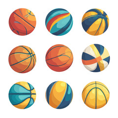 Obraz premium Dynamic basketball silhouette illustration in vibrant colors isolated on a clean white background isolated on white background