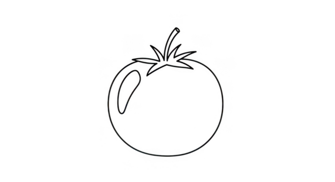 Glowing Tomato Line Art Icon On Black
