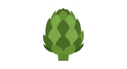 Green Artichoke Flat Design Vector Illustration