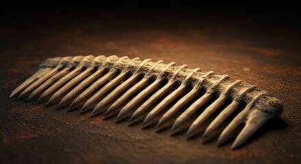 Ancient Bone Comb Macro Detail
