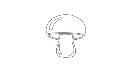 Minimalist Mushroom Outline Icon On Black Background