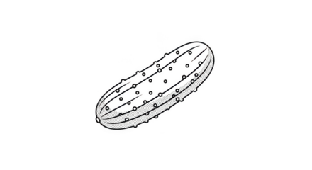 Minimalist Pickle Outline Drawing With Halftone Shading